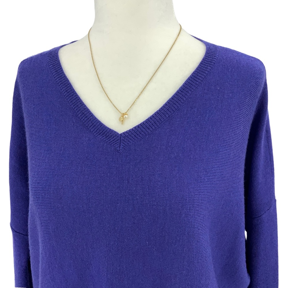 Eileen Fisher Petite Heathered Purple Merino Wool Sweater D1 - Picture 2 of 7